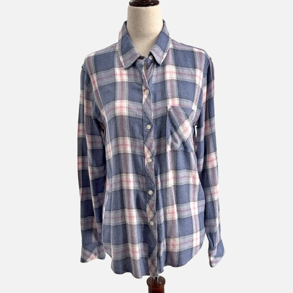 Rails Hunter Plaid Button Down Long Sleeve in Indigo Berry - Size Small - Picture 2 of 8
